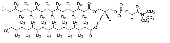 16:0 PC-d75|1,2-dipalmitoyl-d62-sn-glycero-3-phosphocholine-1,1,2,2-d4-N,N,N-trimethyl-d9 Read More 16:0 PC-d75|1,2-dipalmitoyl-d62-sn-glycero-3-phosphocholine-1,1,2,2-d4-N,N,N-trimethyl-d9 Read More