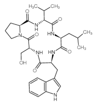 Cyclo(-D-Ser-Pro-D-Val-Leu-D-Trp) Cyclo(-D-Ser-Pro-D-Val-Leu-D-Trp)